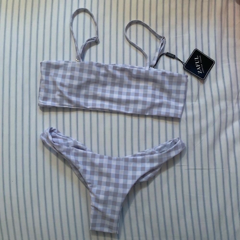 Grey gingham/plad swim suit